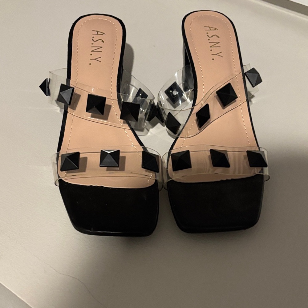 Women's Black Studded Sandals